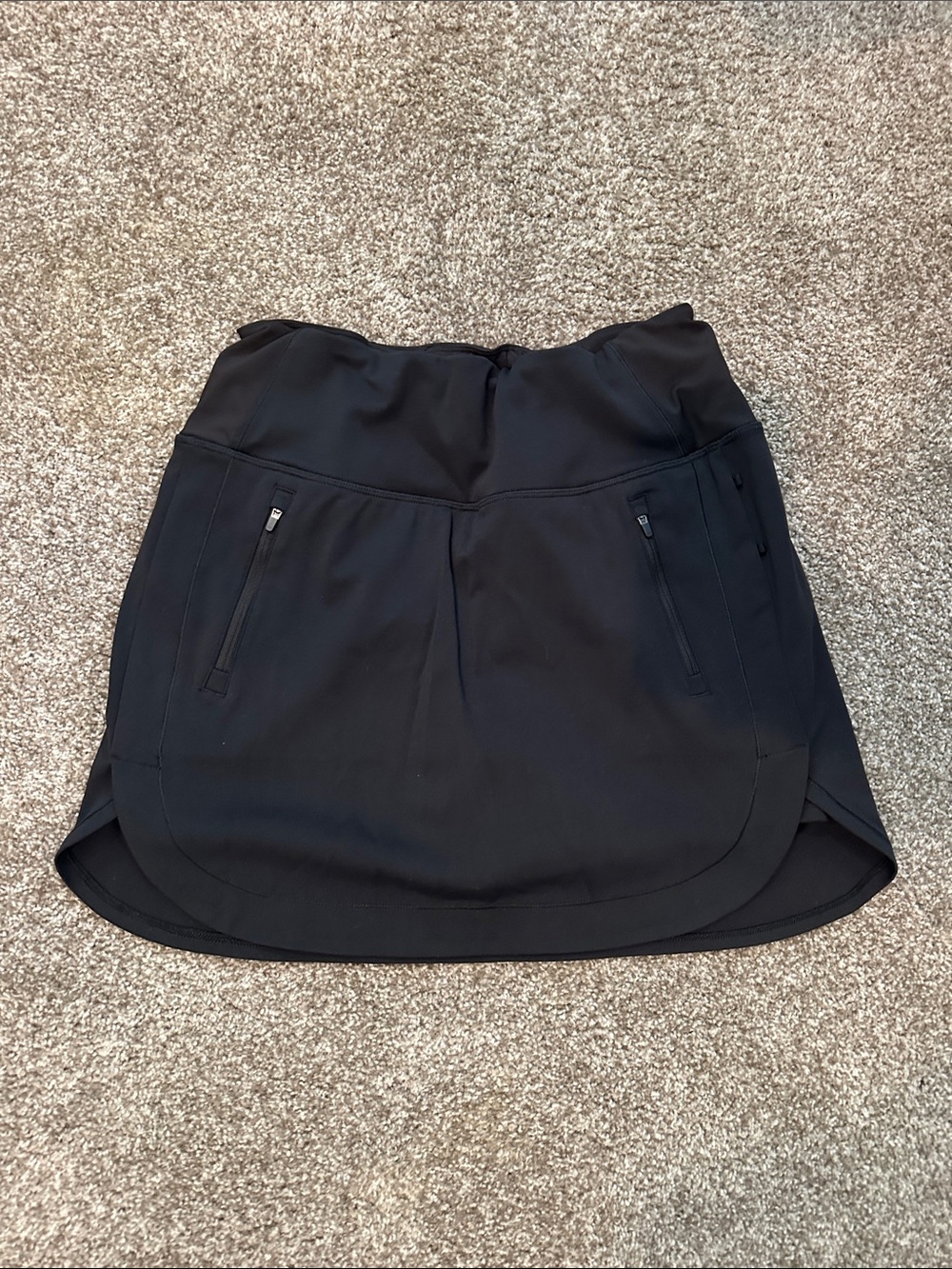 Athleta Black Fairway Golf Skort with Zip Pockets